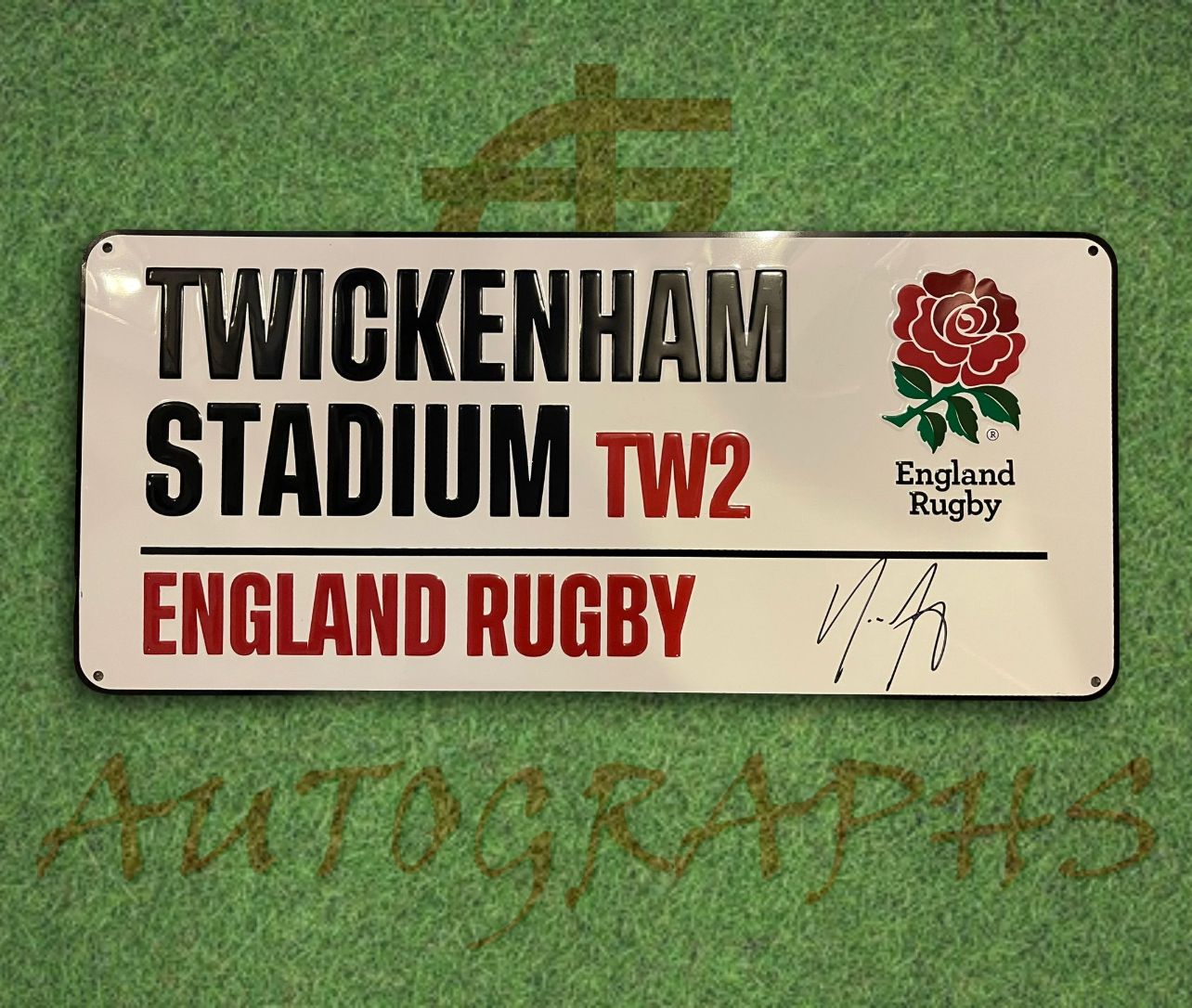 Tom Curry Signed England Rugby Twickenham Street Sign