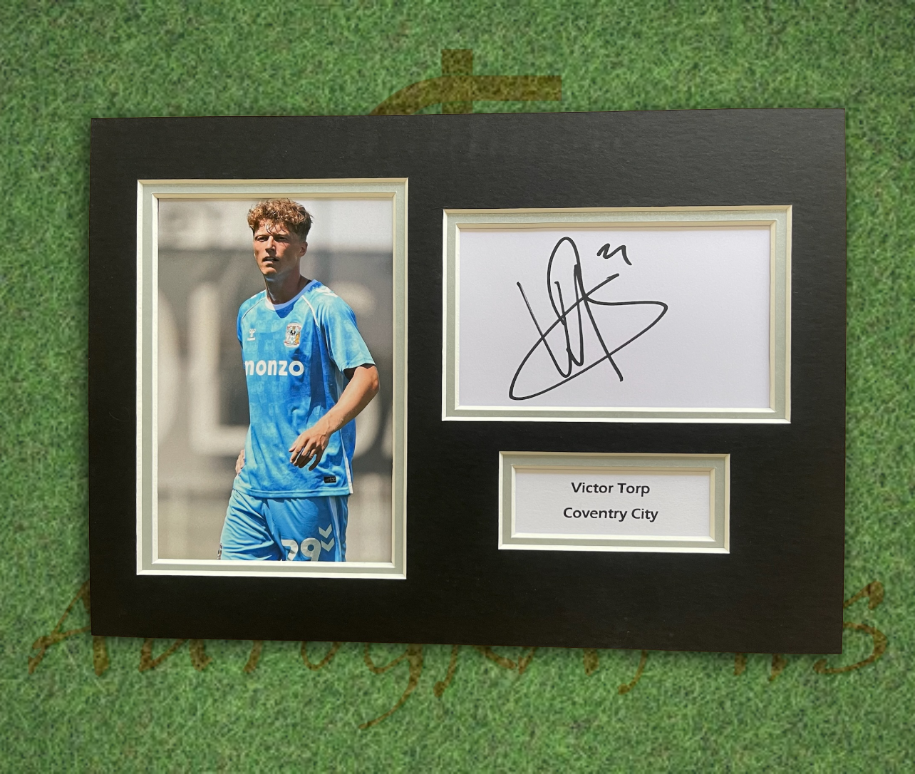 Victor Torp Coventry City Signed Presentation Mount Display-Signed Presentation Display-ZCL Autographs-ZCL Autographs