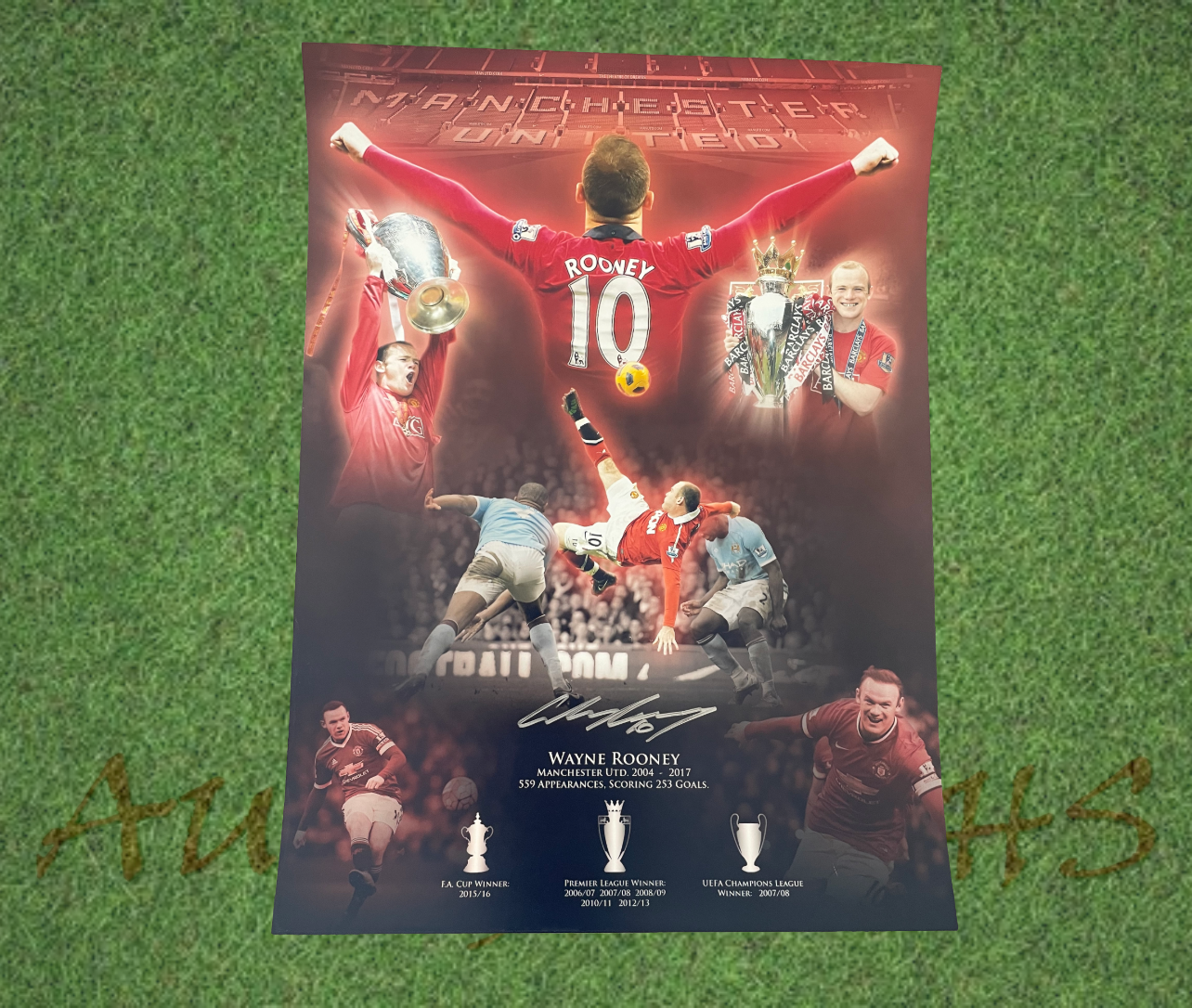 Wayne Rooney Signed 16x12 Manchester United Football Club Portrait Montage Photo-Signed Photo-ZCL Autographs-ZCL Autographs