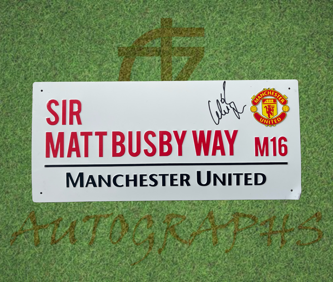 Wes Brown Signed Manchester United Street Sign-Signed Street Sign-ZCL Autographs-ZCL Autographs