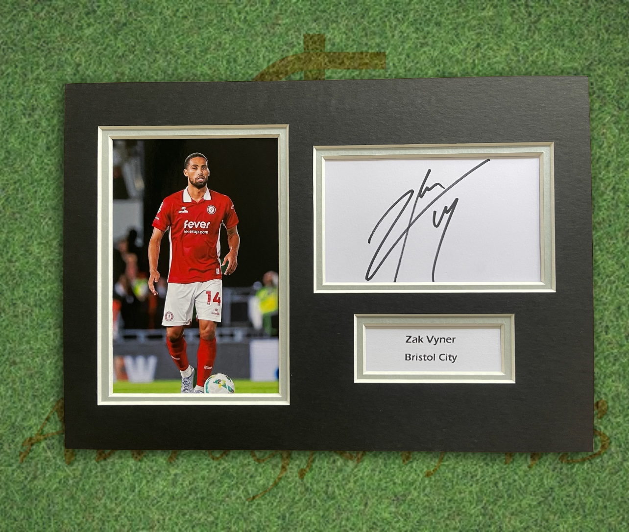 Zak Vyner Bristol City Signed Presentation Mount Display-Signed Presentation Display-ZCL Autographs-ZCL Autographs