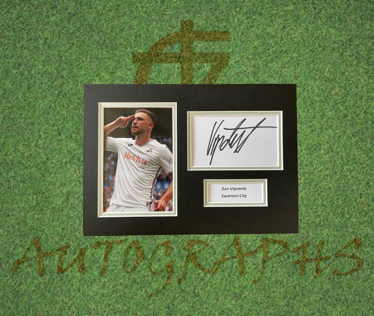 Zan Vipotnik Swansea City Football Club Signed Presentation Mount Display-Signed Presentation Display-ZCL Autographs-ZCL Autographs