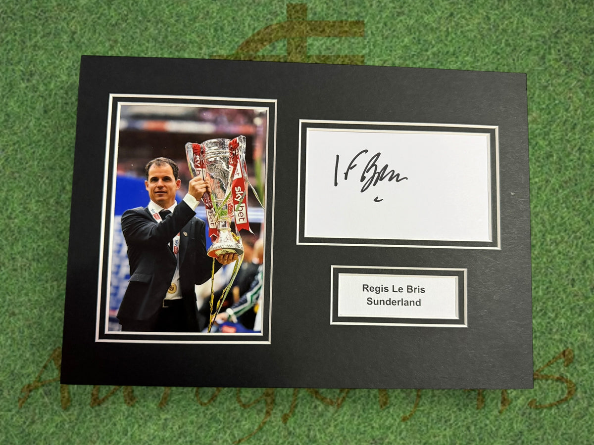 Regis Le Bris Signed A4 White Card Mount - Sunderland