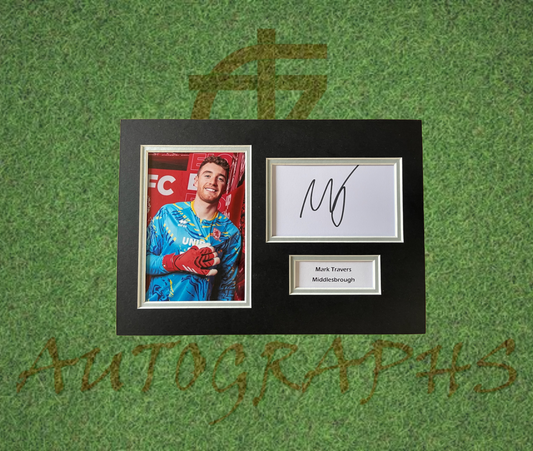Mark Travers Middlesbrough Football Club Signed Presentation Mount Display