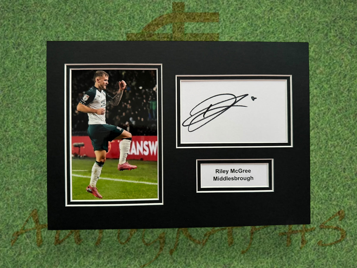 Riley McGree Signed A4 White Card Mount - Middlesbrough