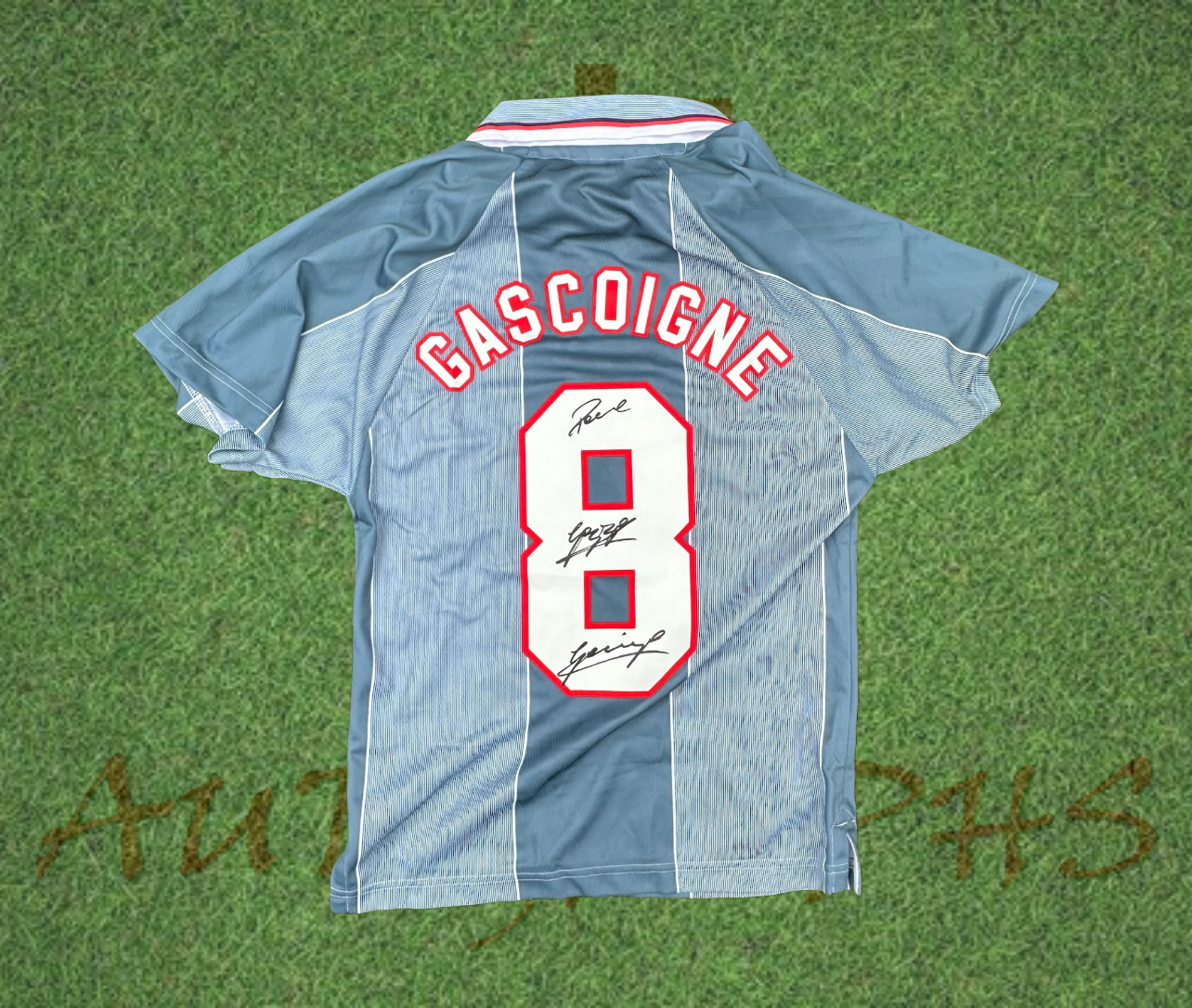 Paul Gazza Gascoigne Signed England Football Signed Euro 96 1996 Away Shirt