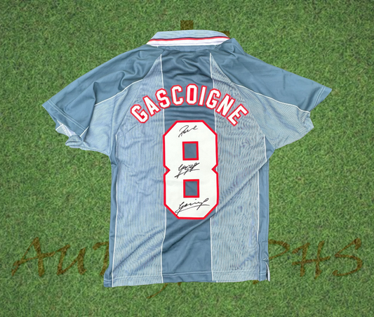 Paul Gazza Gascoigne Signed England Football Signed Euro 96 1996 Away Shirt