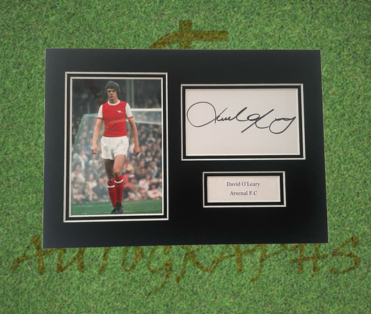 David O’Leary Arsenal Signed Presentation Mount Display