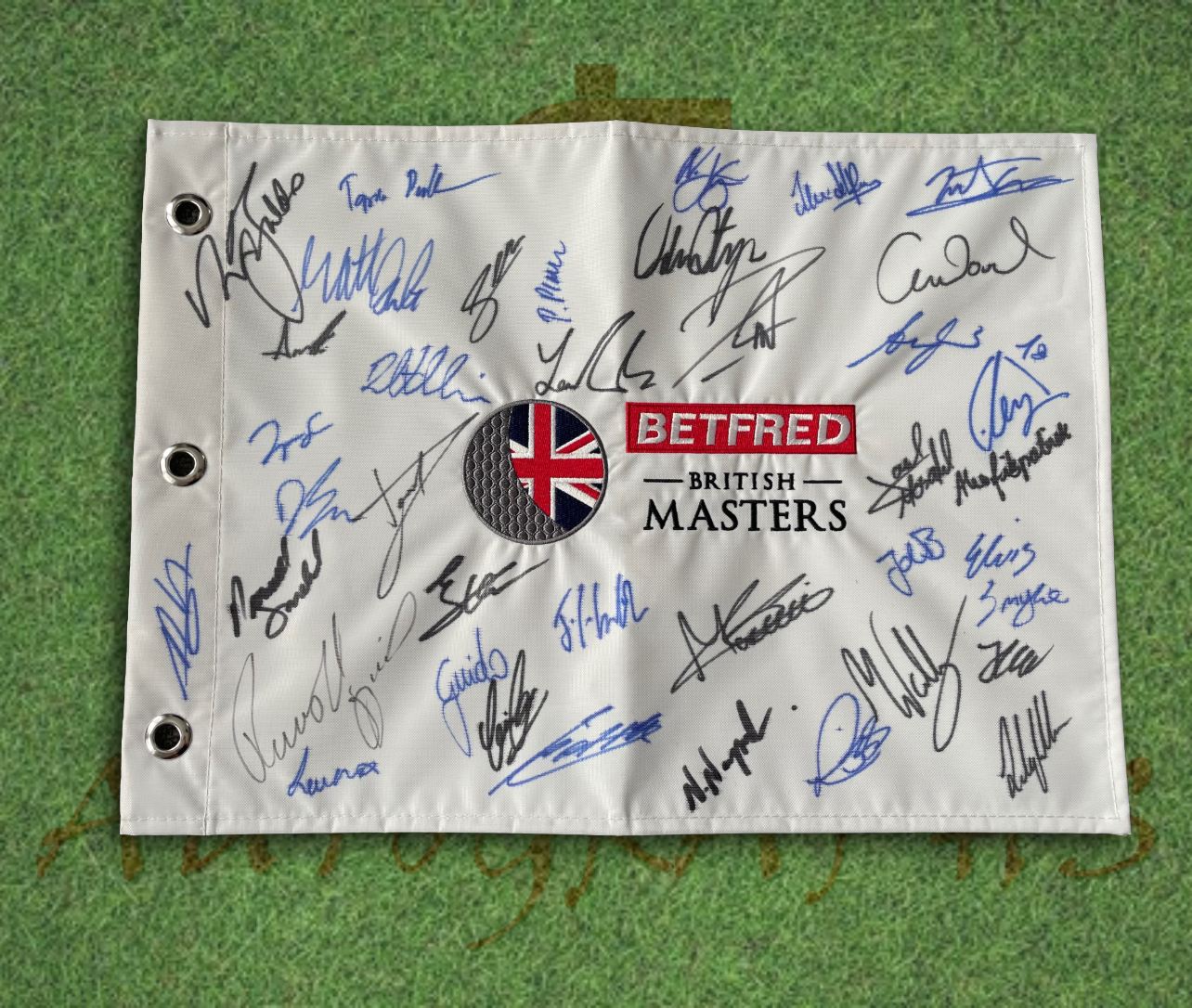 2025 British Masters Signed Golf Pin Flag-ZCL Autographs-ZCL Autographs