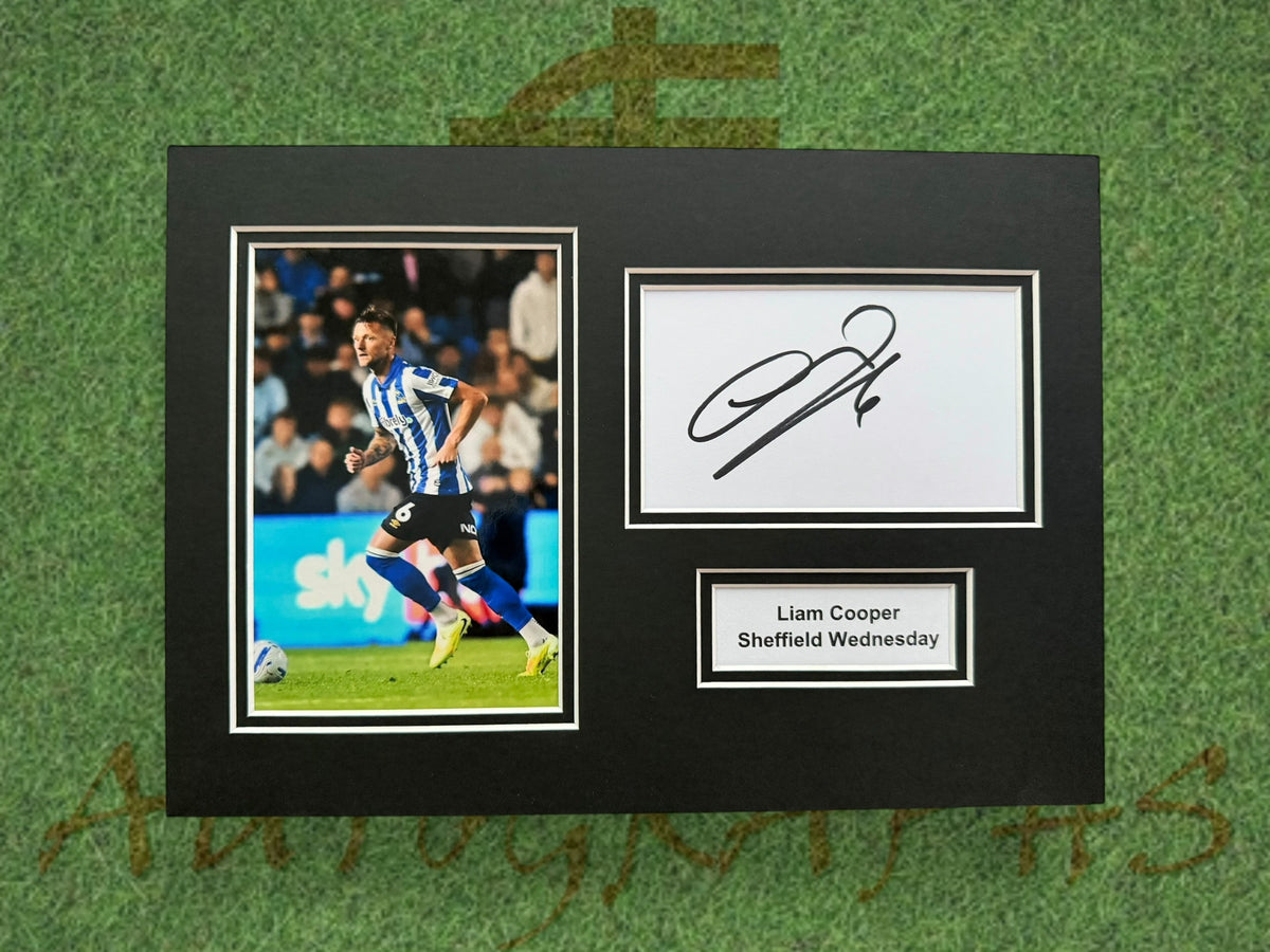 Liam Cooper Signed A4 White Card Mount - Sheffield Wednesday