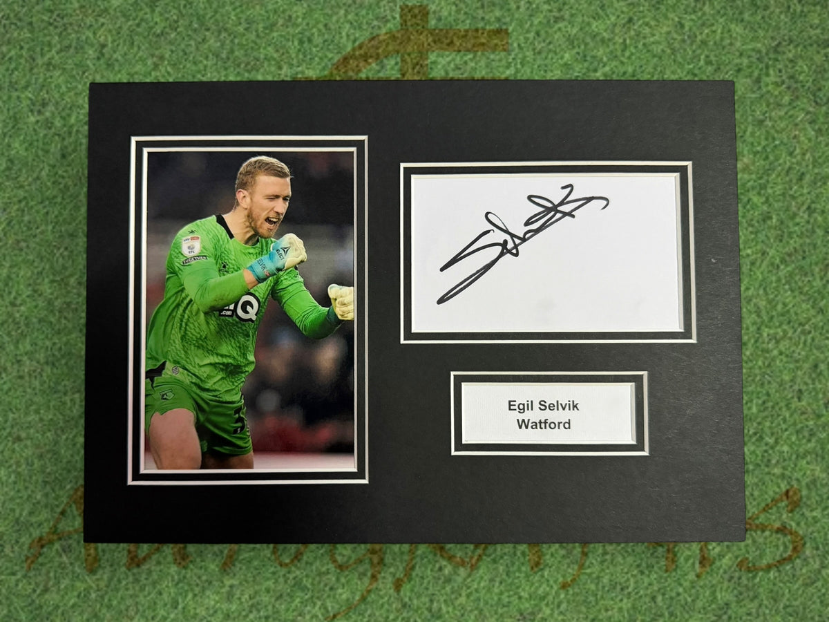 Egil Selvik Signed A4 White Card Mount - Watford