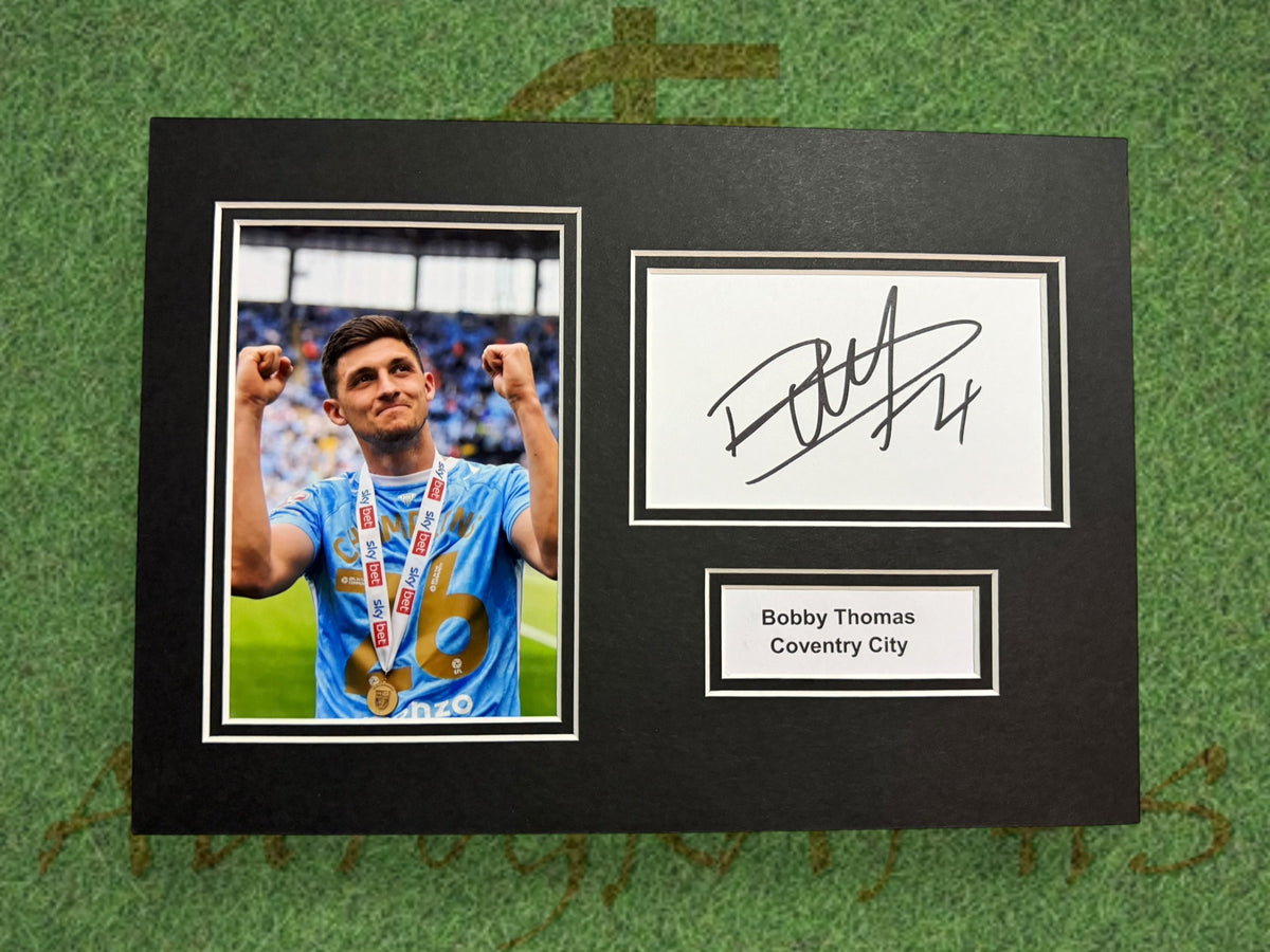 Bobby Thomas Signed A4 White Card Mount - Coventry City