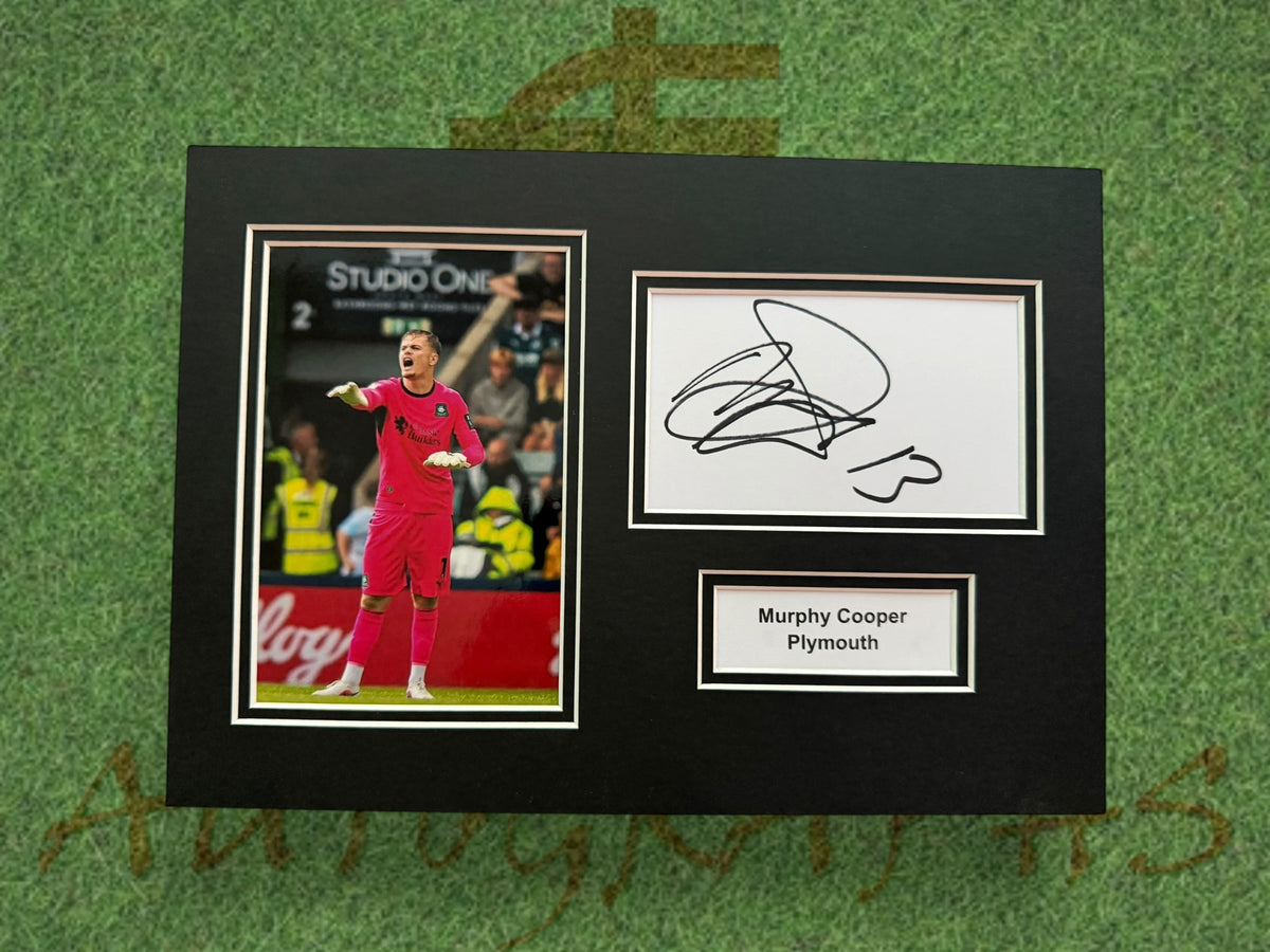 Murphy Cooper Signed A4 White Card Mount - Plymouth