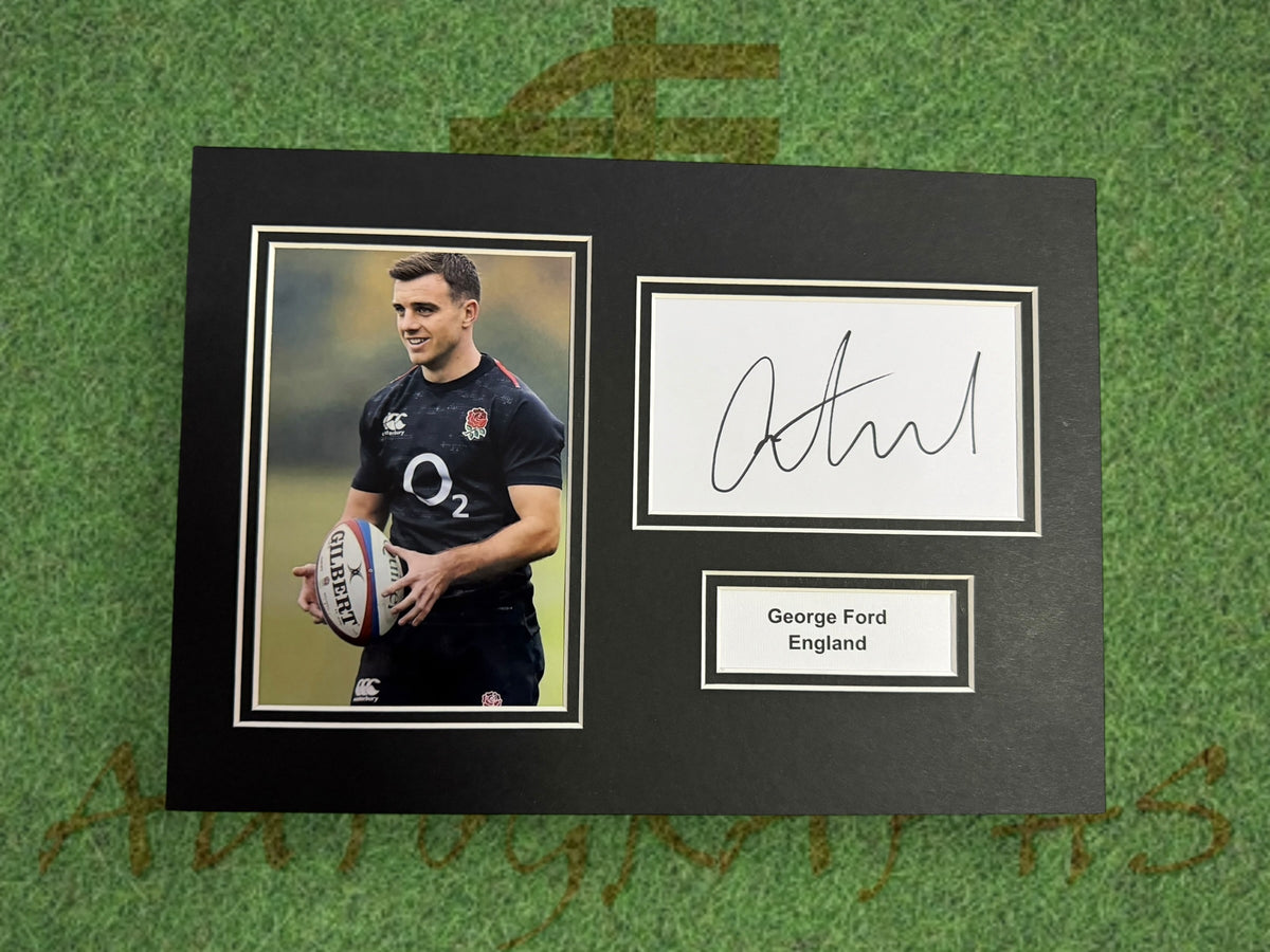 George Ford Signed A4 White Card Mount - England
