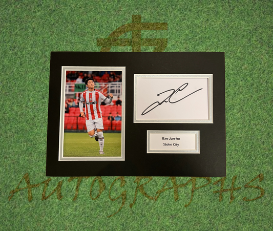 Bae Jun-Ho Stoke City Football Club Signed Presentation Mount Display