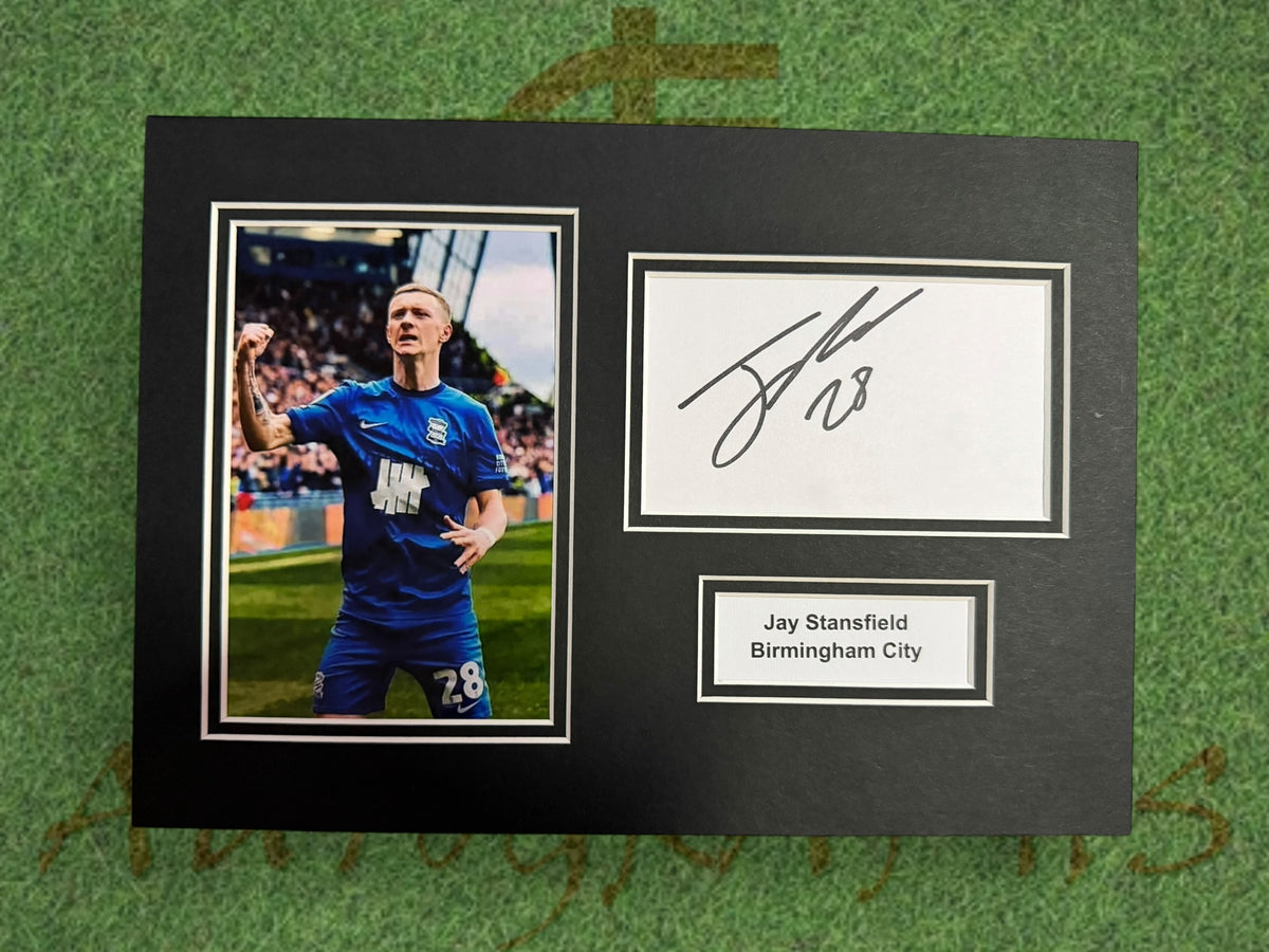 Jay Stansfield Signed A4 White Card Mount - Birmingham City
