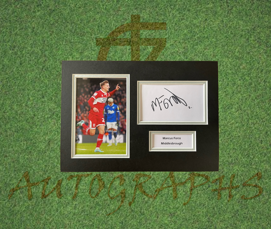 Marcus Forss Middlesbrough Football Club Signed Presentation Mount Display