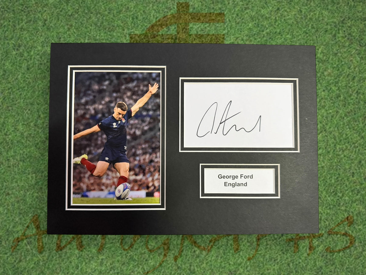 George Ford Signed A4 White Card Mount - England