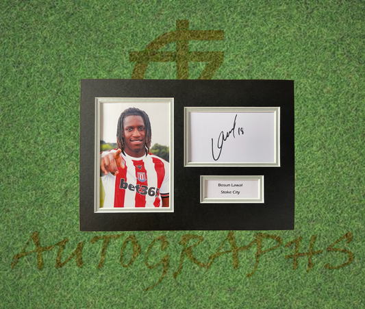Bosun Lawal Stoke City Football Club Signed Presentation Mount Display