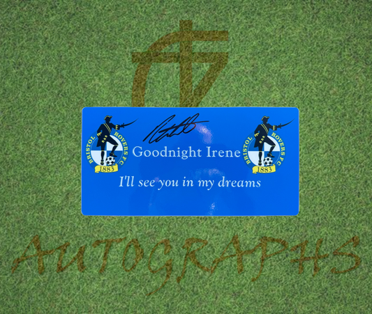 Rickie Lambert Signed Bristol Rovers Goognight Irene Metal Sign