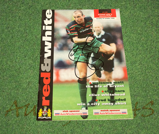 Gary Owers Signed Bristol City Football Club Programme