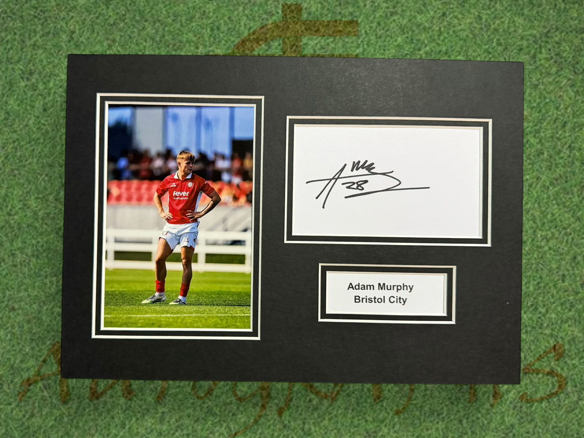 Adam Murphy Signed A4 White Card Mount - Bristol City