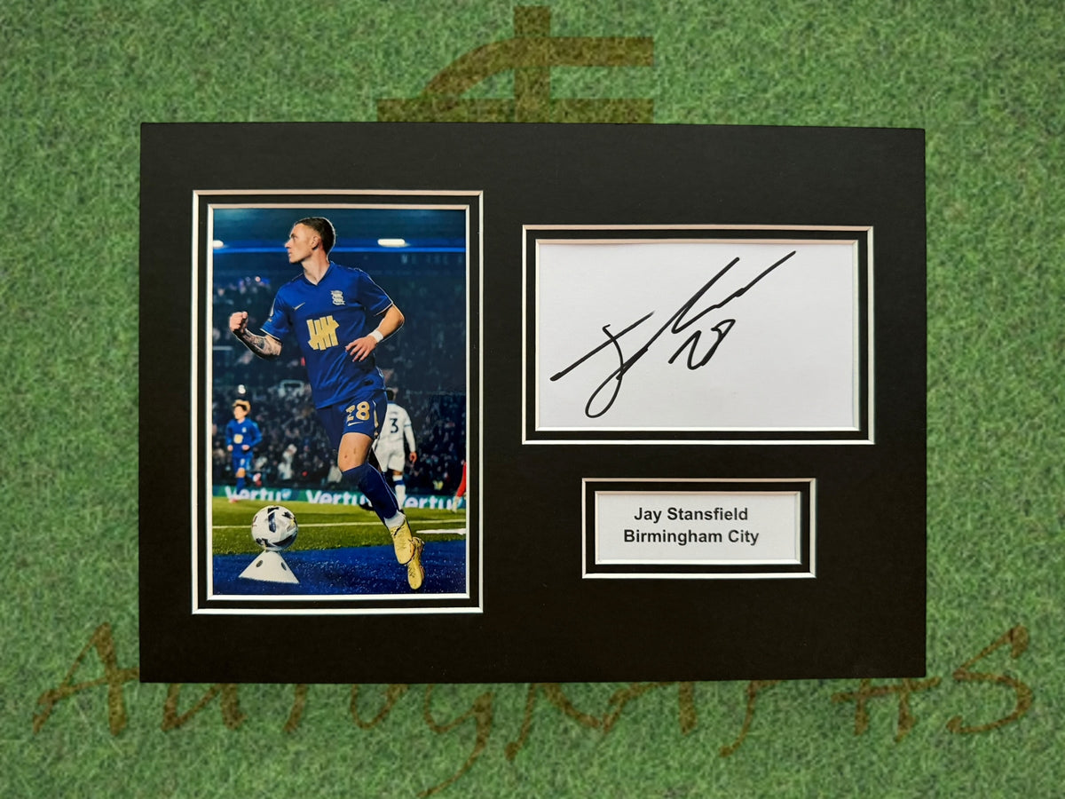 Jay Stansfield Signed A4 White Card Mount - Birmingham City