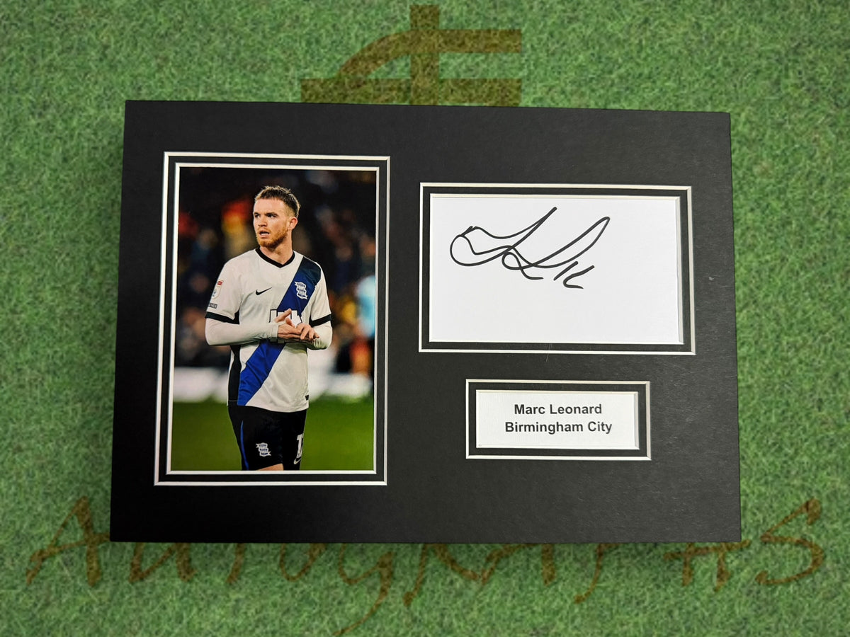 Marc Leonard Signed A4 White Card Mount - Birmingham City