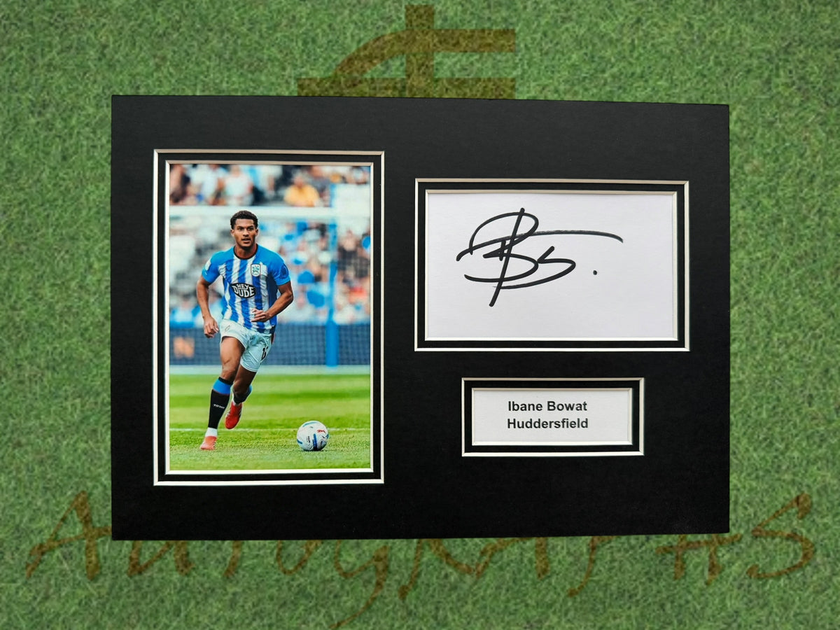 Ibane Bowat Signed A4 White Card Mount - Huddersfield