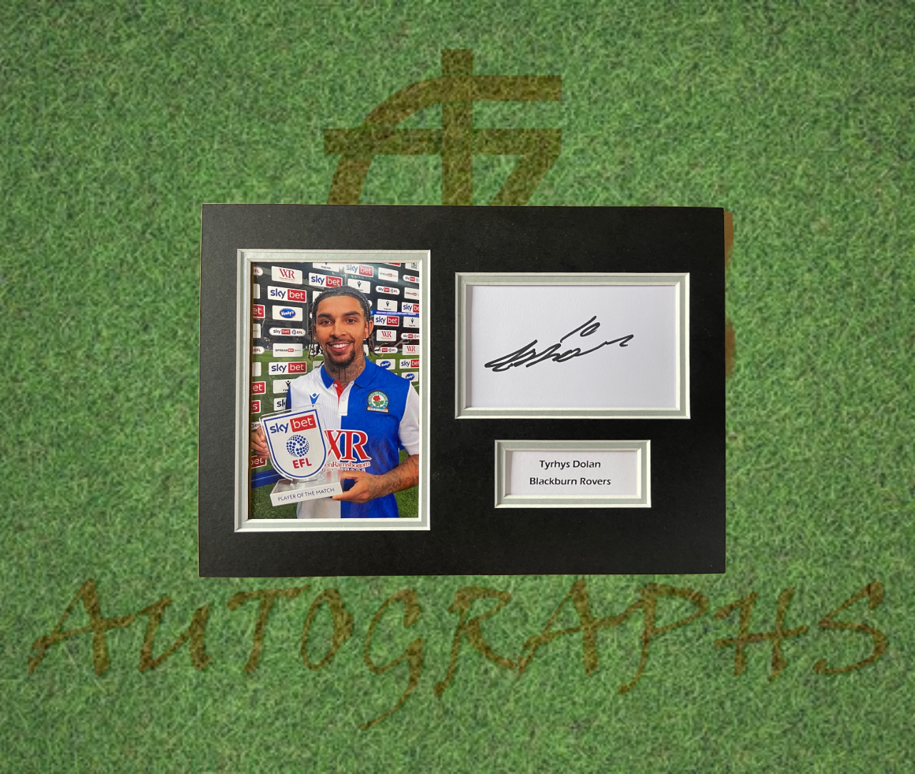 Tyrhys Dolan Blackburn Rovers Football Club Signed Presentation Mount Display