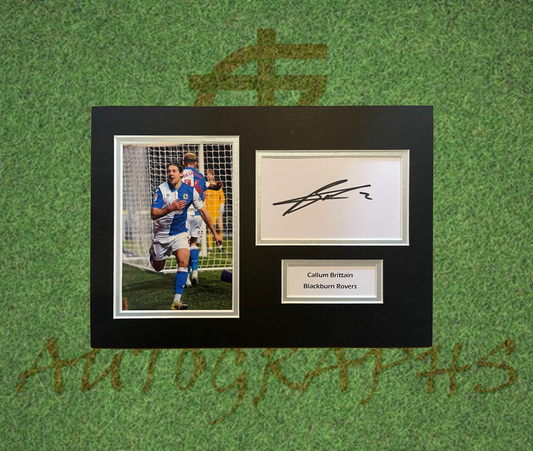 Callum Brittain Blackburn Rovers Football Club Signed Presentation Mount Display