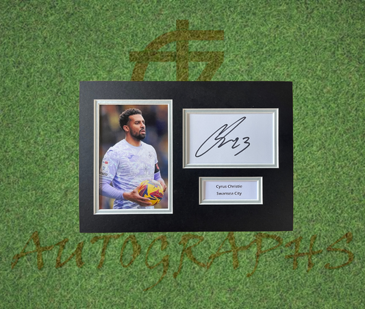 Cyrus Christie Swansea City Football Club Signed Presentation Mount Display