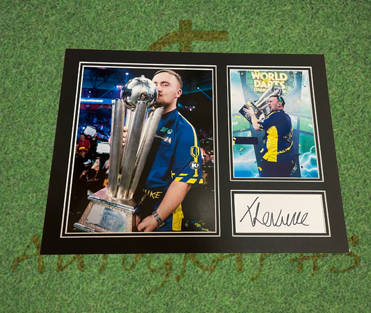 Luke The Nuke Littler Signed 40x30 Darts Photo Mount