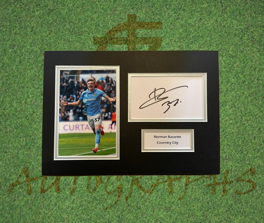 Norman Bassette Coventry City Signed Presentation Mount Display