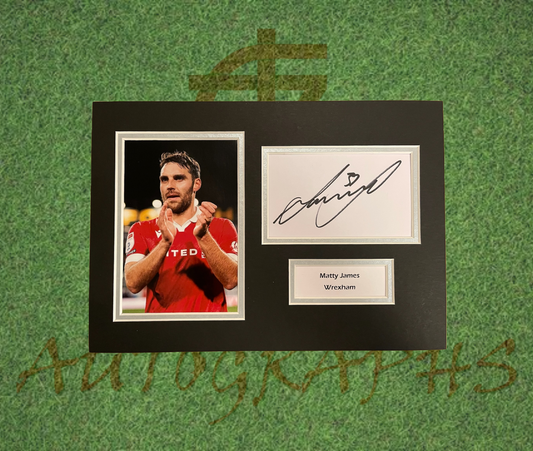 Matty James Wrexham AFC Signed Presentation Mount Display