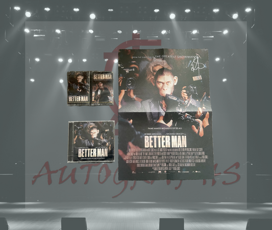 Robbie Williams Signed Better Man Poster, CD & Cassette