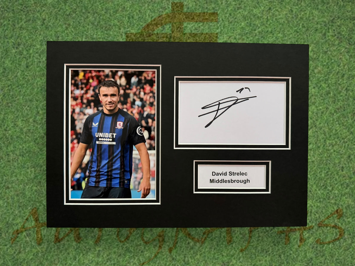 David Strelec Signed A4 White Card Mount - Middlesbrough