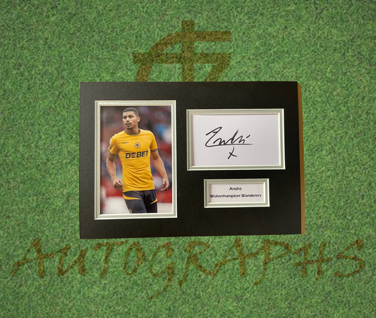 Andre Trindade   Wolverhampton Wanderers Football Club Signed Presentation Mount Display