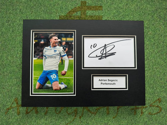 Adrian Segecic Signed A4 White Card Mount - Portsmouth-ZCL Autographs