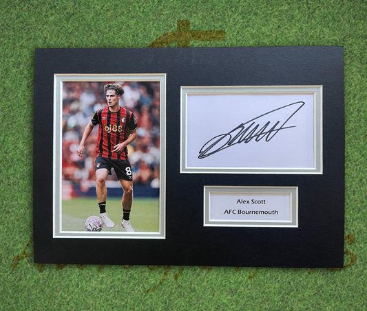 Alex Scott AFC Bournemouth Football Signed Presentation Mount Display-Signed Presentation Display-ZCL Autographs-ZCL Autographs