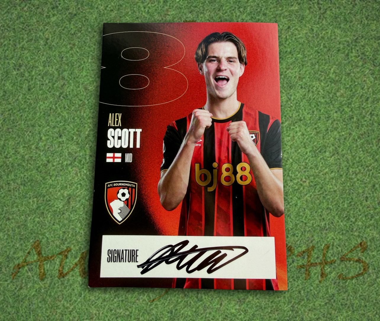 Alex Scott AFC Bournemouth Signed Player Club Card
