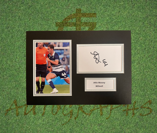 Alfie Massey Millwall Football Club Signed Presentation Mount Display-Signed Presentation Display-ZCL Autographs-ZCL Autographs