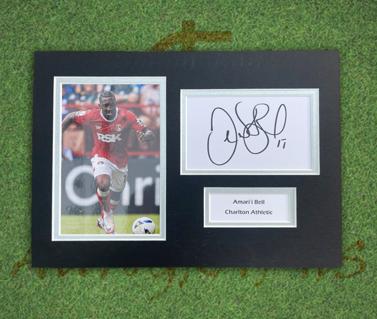Amari’i Bell Charlton Athletic Football Club Signed Presentation Mount Display-Signed Presentation Display-ZCL Autographs-ZCL Autographs