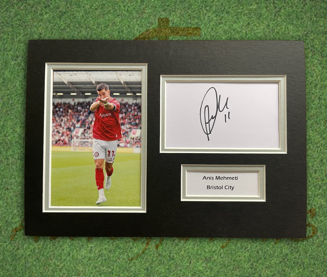 Anis Mehmeti Bristol City Signed Presentation Mount Display-Signed Presentation Display-ZCL Autographs-Celebration-ZCL Autographs