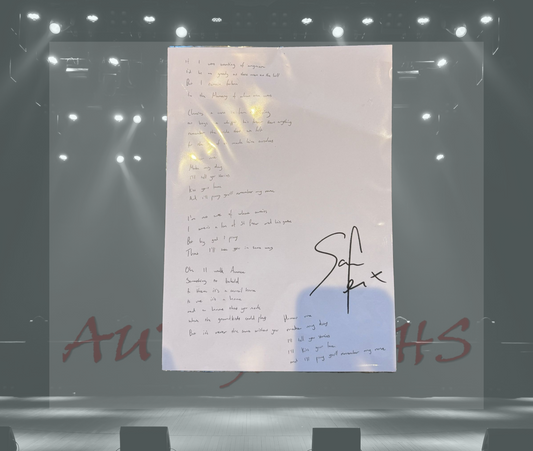 Sam Fender Signed A4 Lyric Sheet Remember My Name