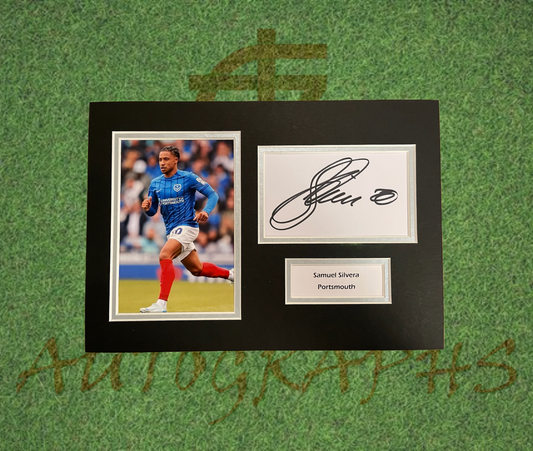 Samuel Silvera Portsmouth Football Club Signed Presentation Mount Display