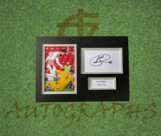 Lewis Baker Stoke City Football Club Signed Presentation Mount Display