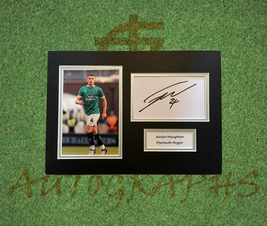 Jordan Houghton Plymouth Argyle Signed Presentation Mount Display