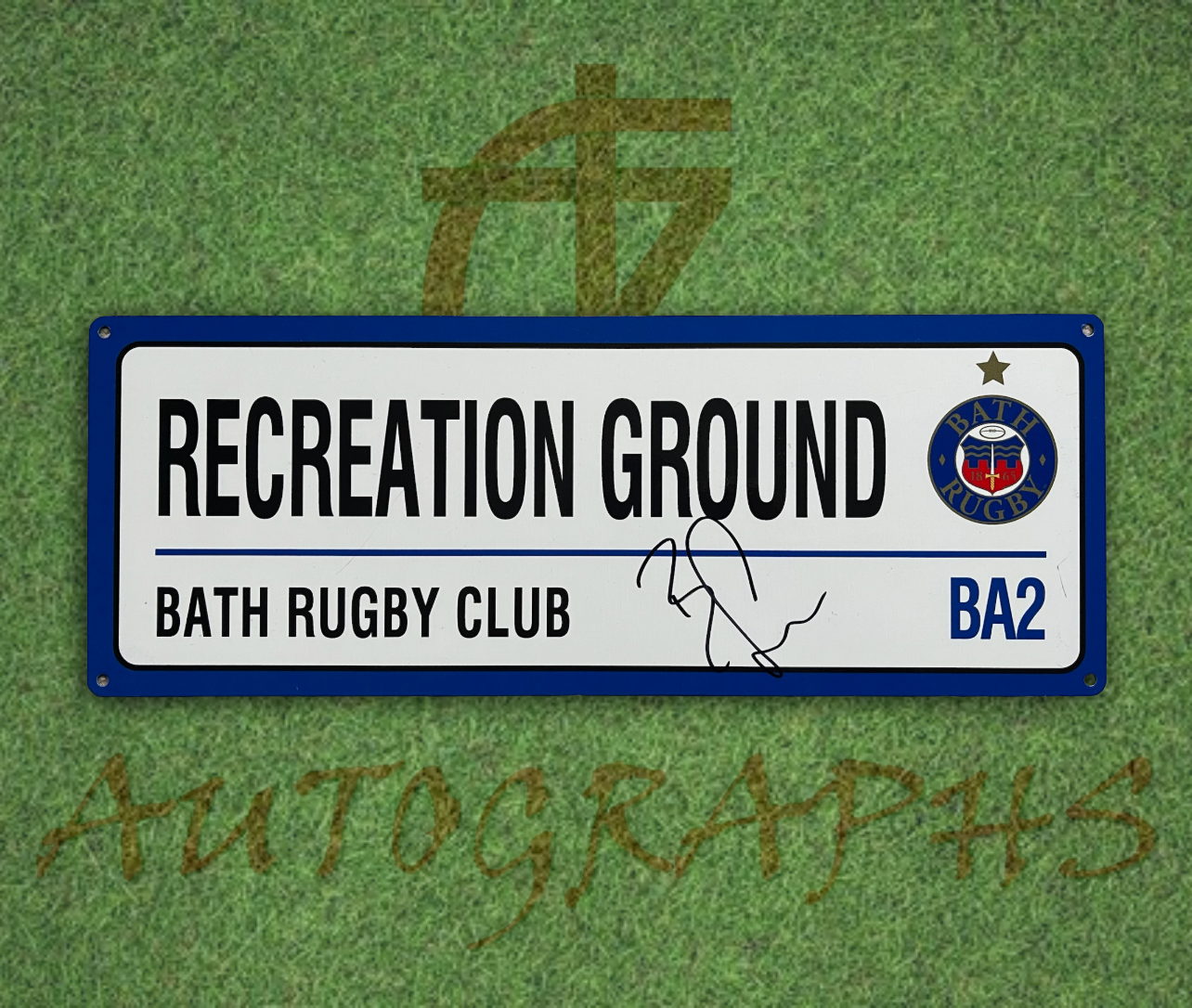 Ben Spencer Bath Rugby Signed Recreation Ground Street Sign