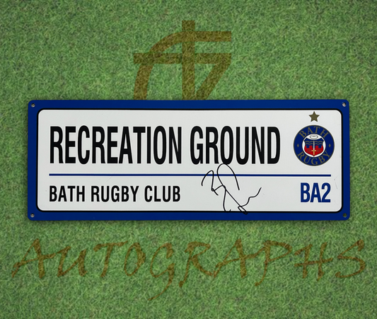 Ben Spencer Bath Rugby Signed Recreation Ground Street Sign